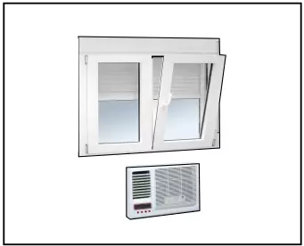 Esquema instalación aire acondicionado ventana