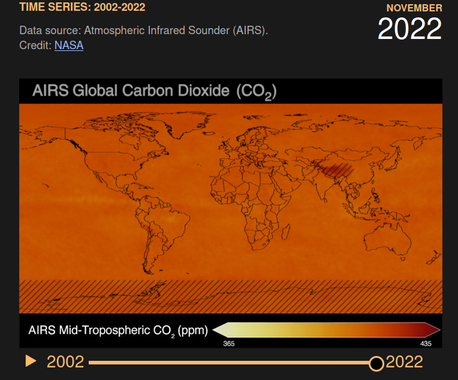 Así se veía el mundo en 2022 a través del CO2.