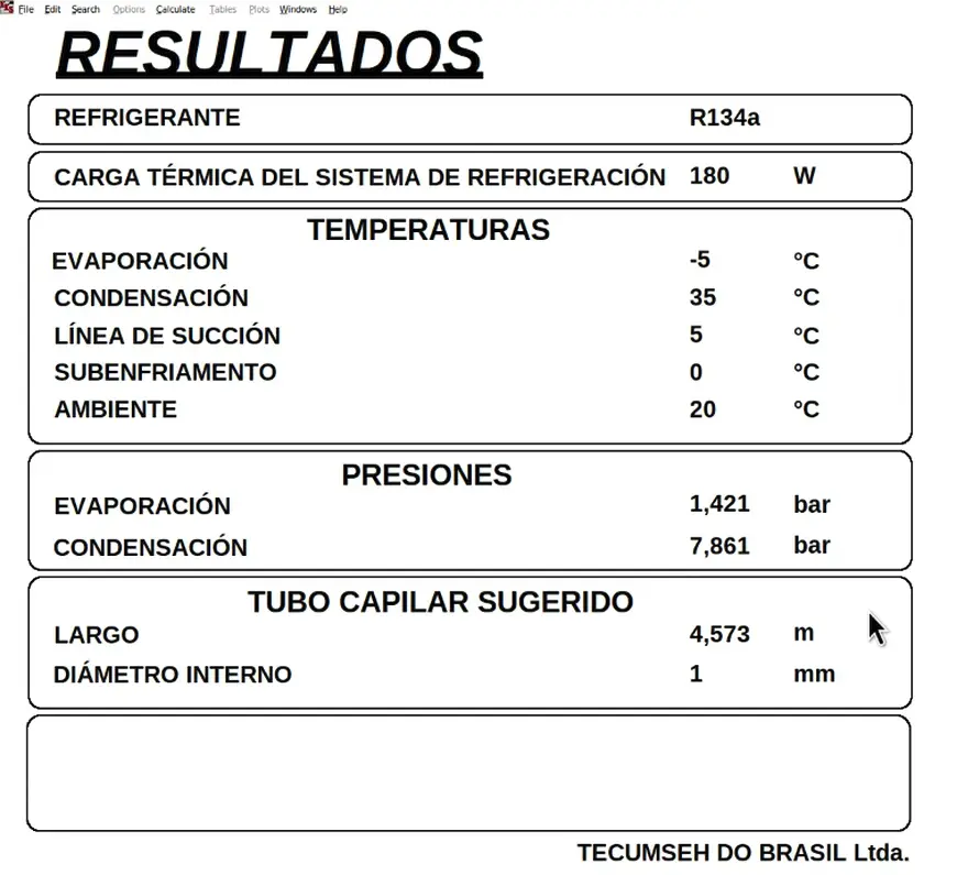 Salida de datos programa tecumseh